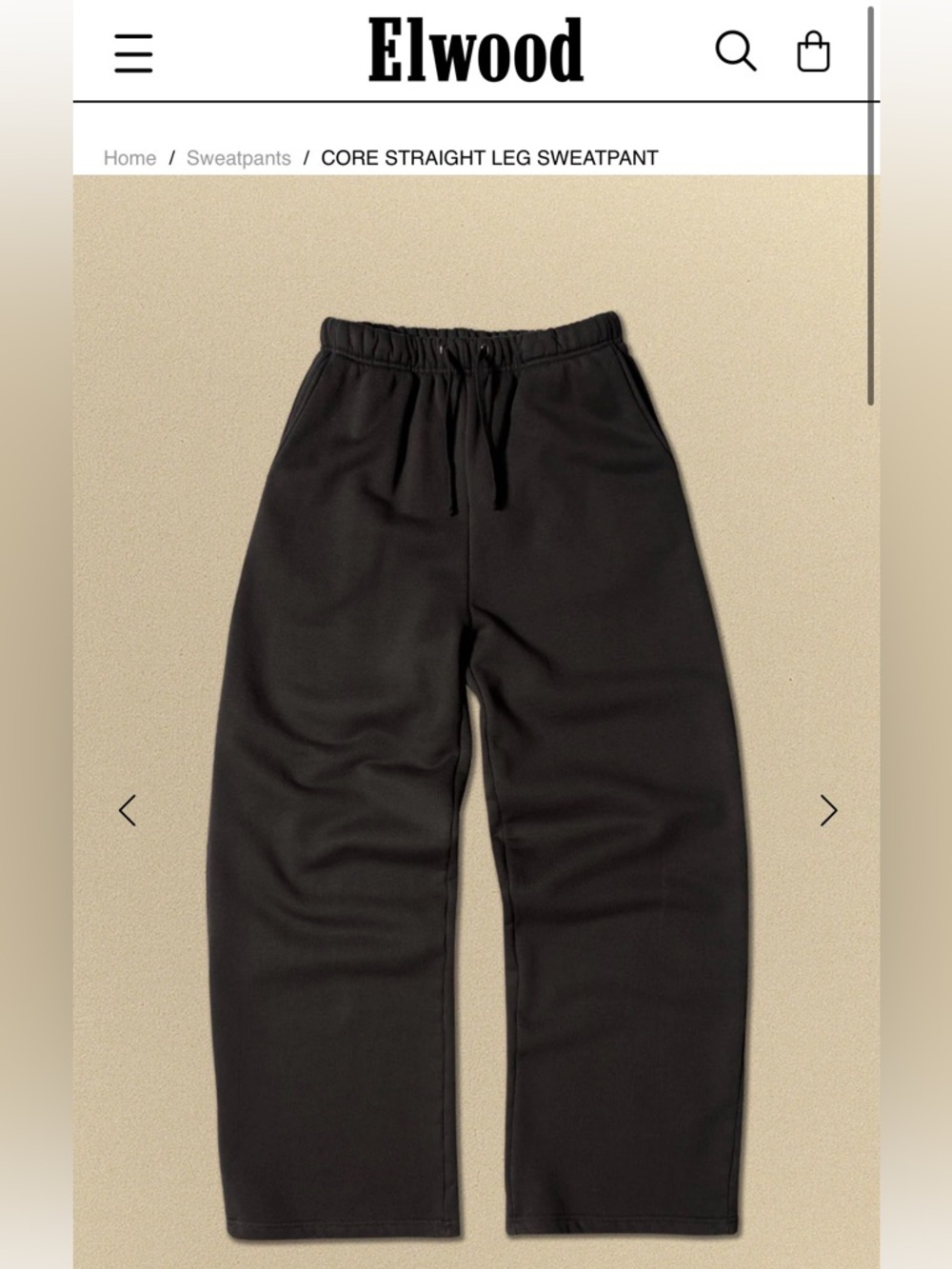 Elwood Core Straight Leg Sweatpant - Black